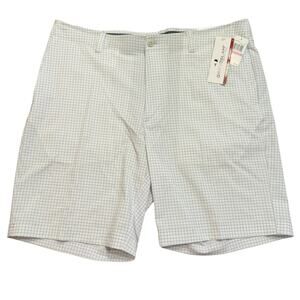 Grand Slam Performance Men’s NEW blue windowpane golf shorts 38